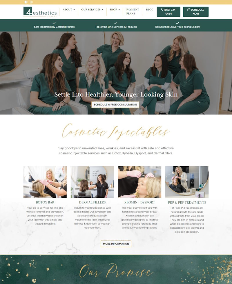 Healthcare Med Spa Website Example